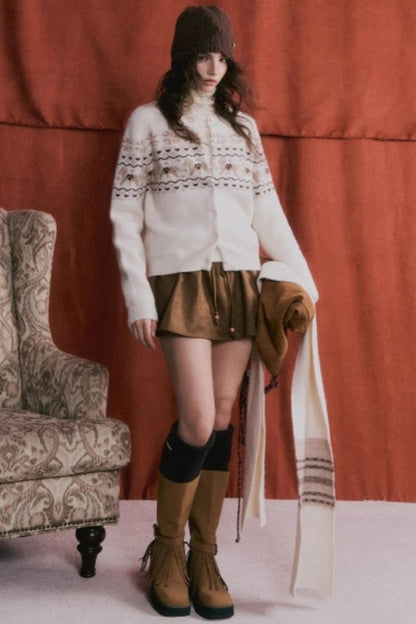 Fair Isle Wool Cardigan Set-Up