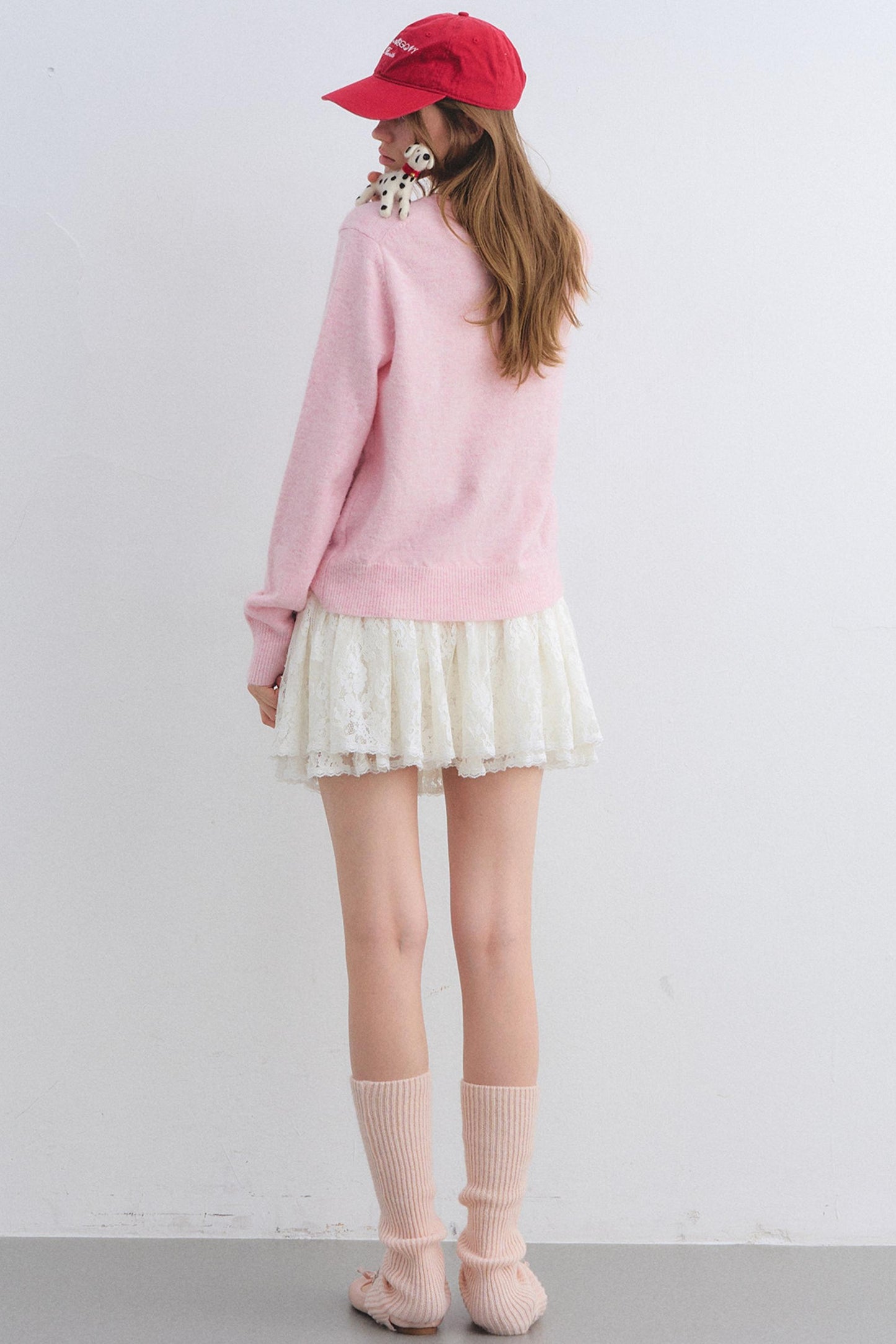 Color-Block Lace Tiered Skirt