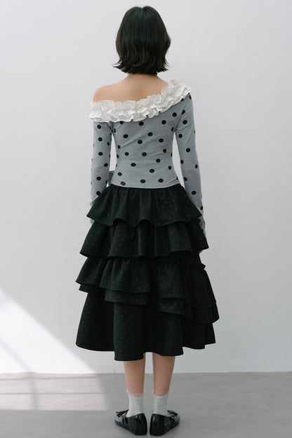 Vintage White Flower Puffy Skirt