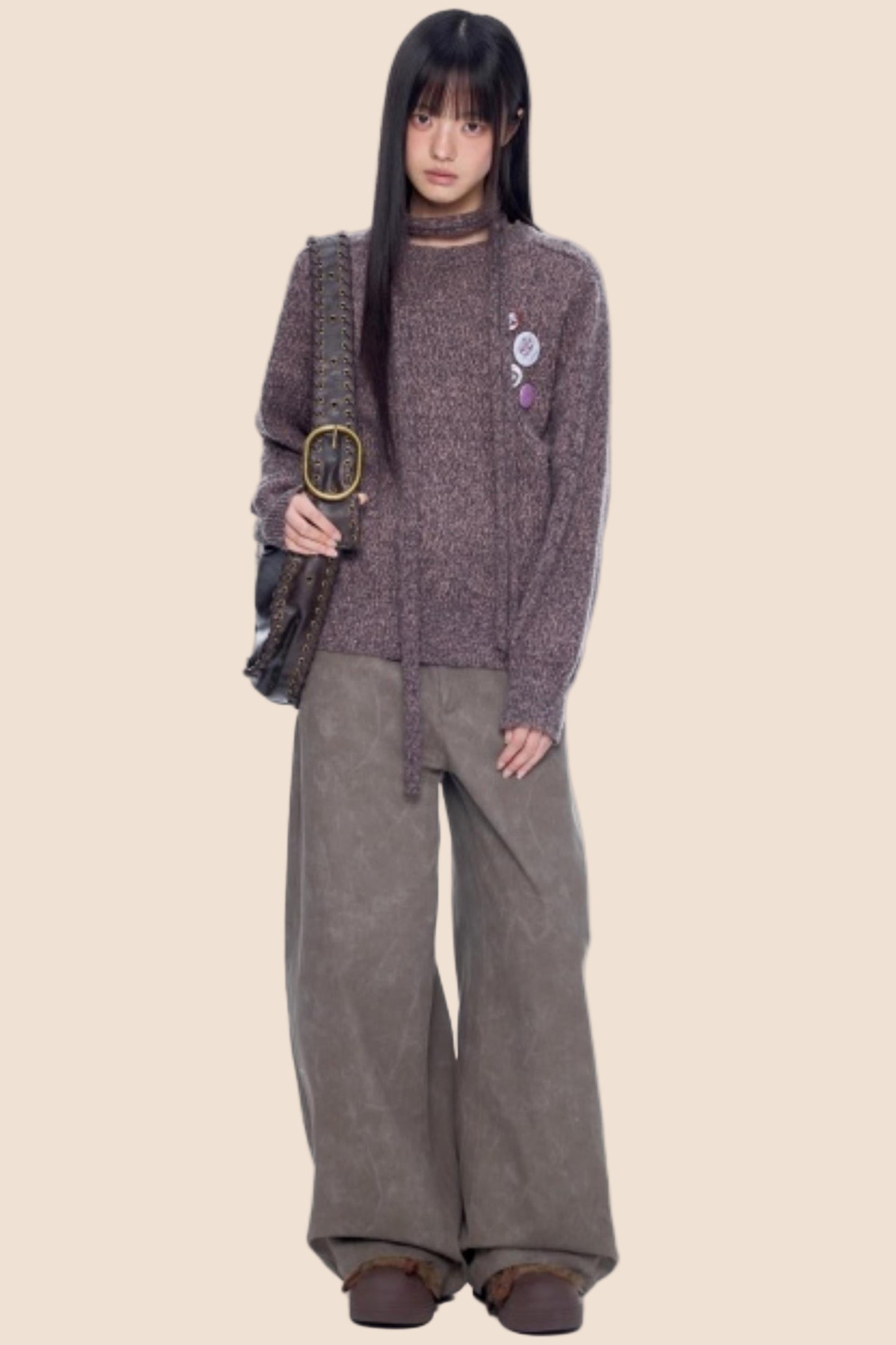 Retro Scimitar Wide-Leg Pants