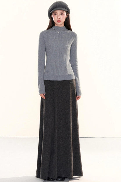 Ribbed Waist-Cinching Knit Sweater