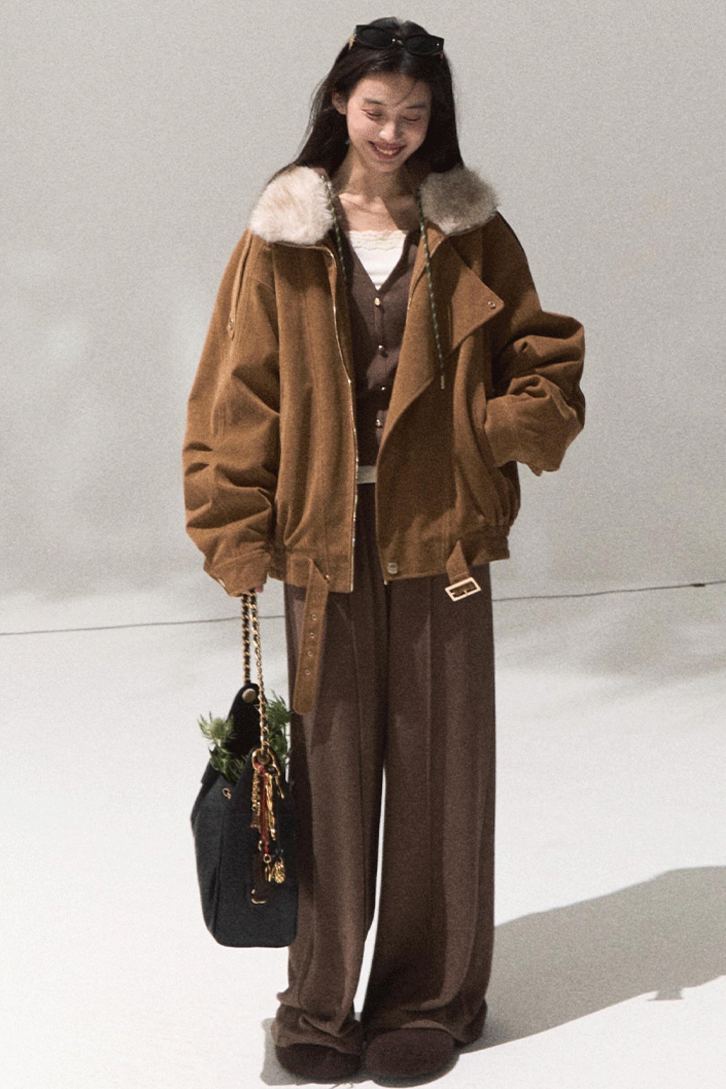 Tears Knit Top & Wide-Leg Pants Set-Up