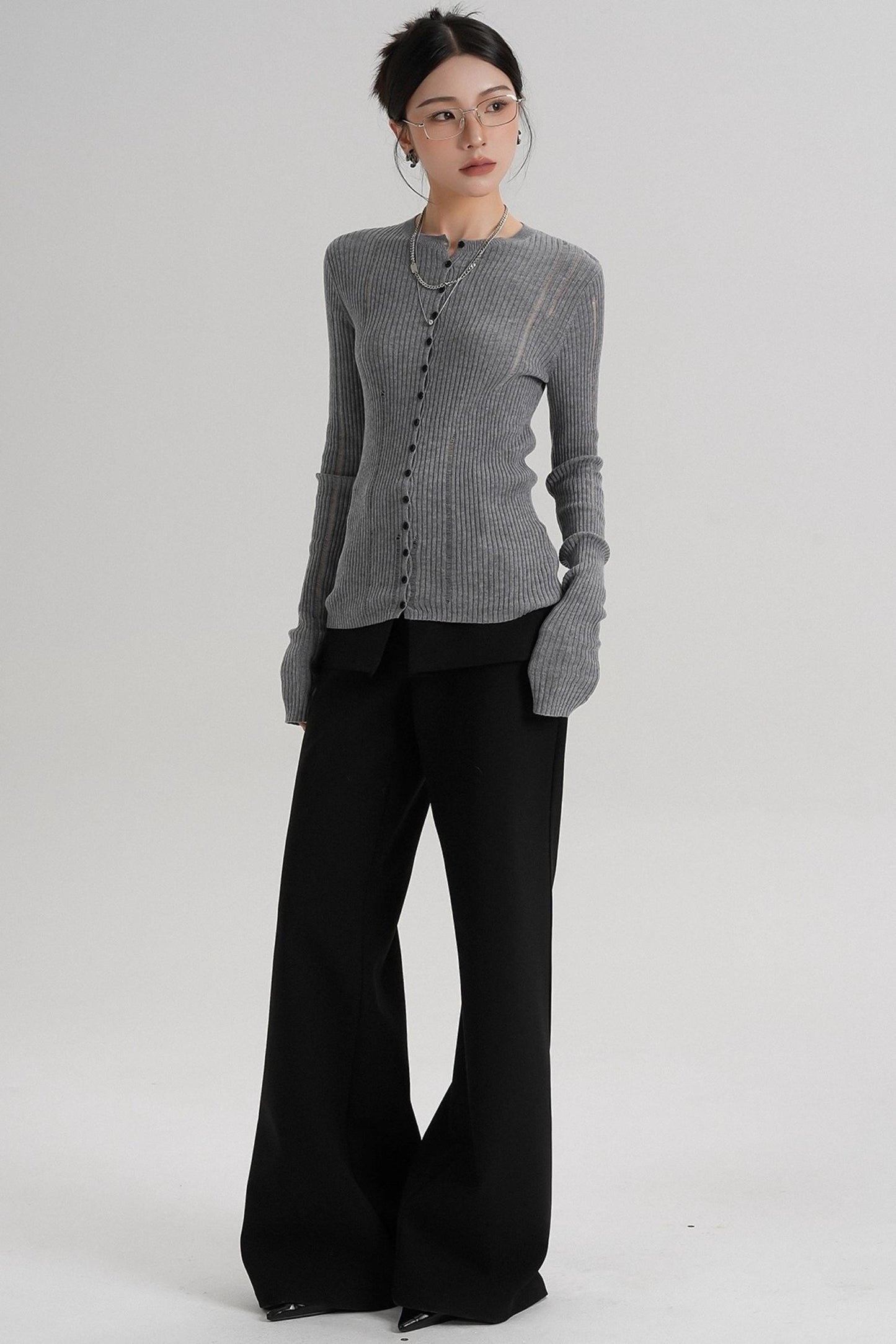 Slimming Long Sleeve Knit Top