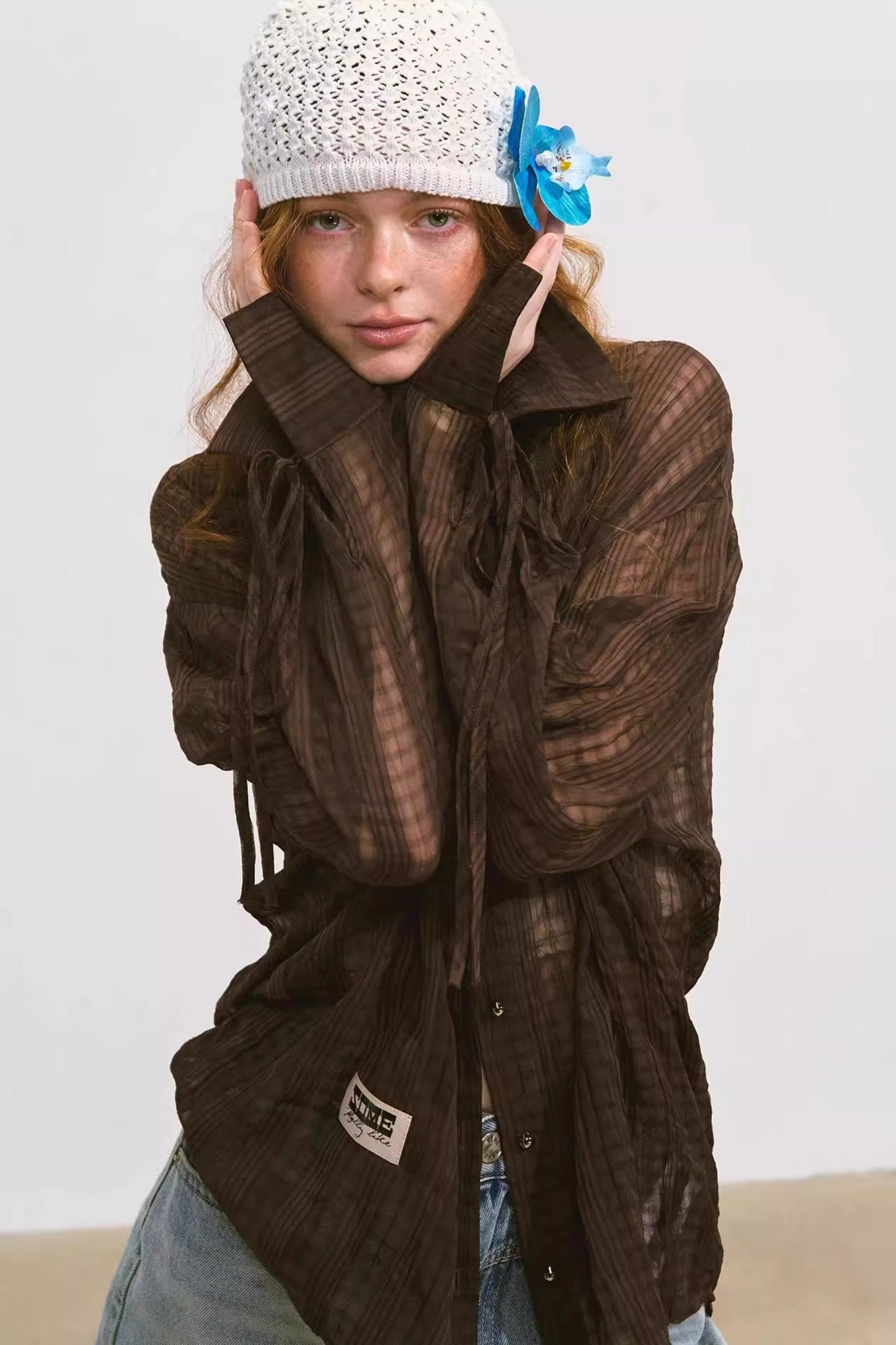 Plaid Mesh Summer Shirt Jacket