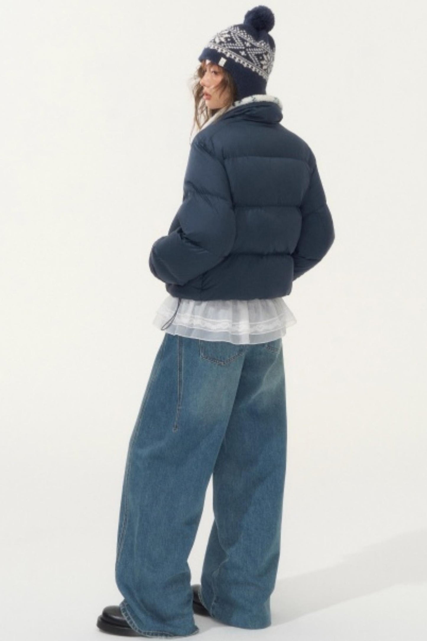 Fur Collar Patchwork Short down Jacket