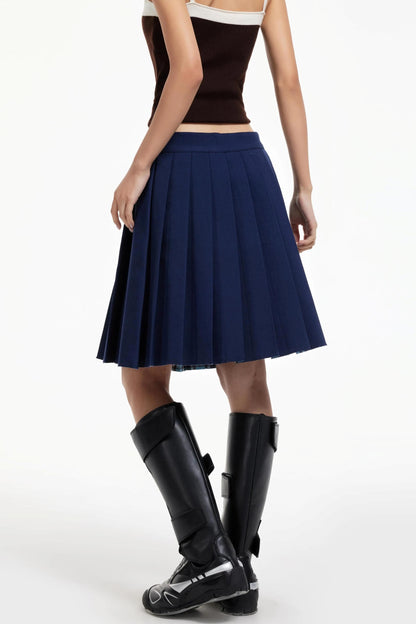 Pleated Mid-Length Skirt