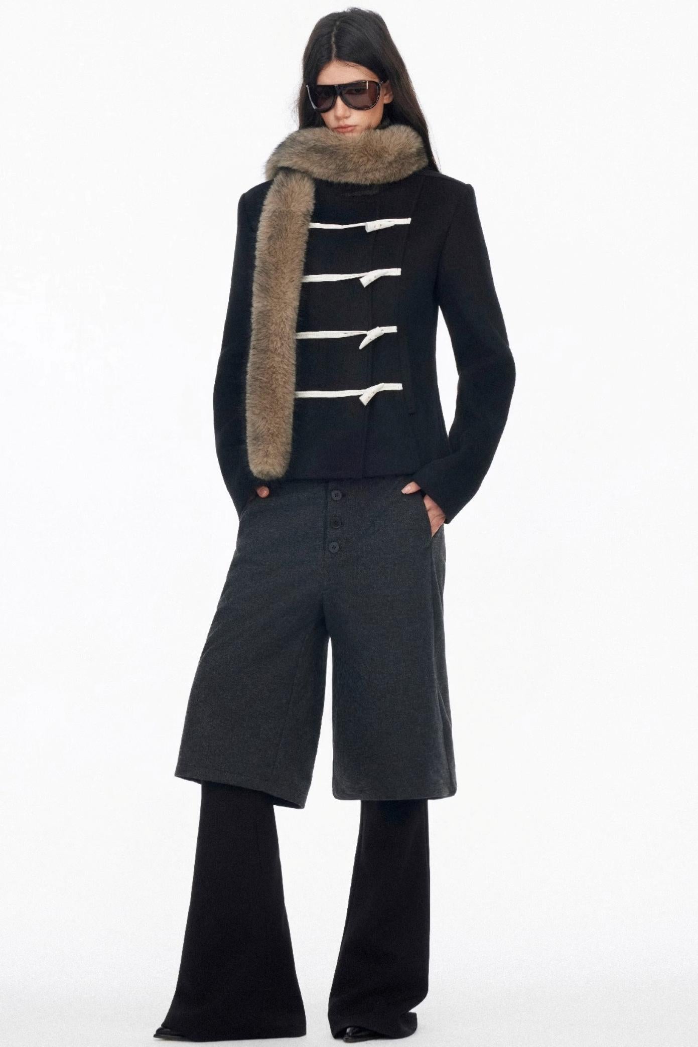 Layered Draped Bootcut Pants