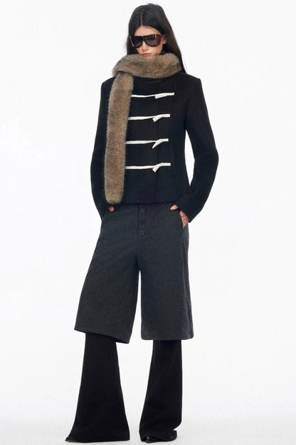 Layered Draped Bootcut Pants