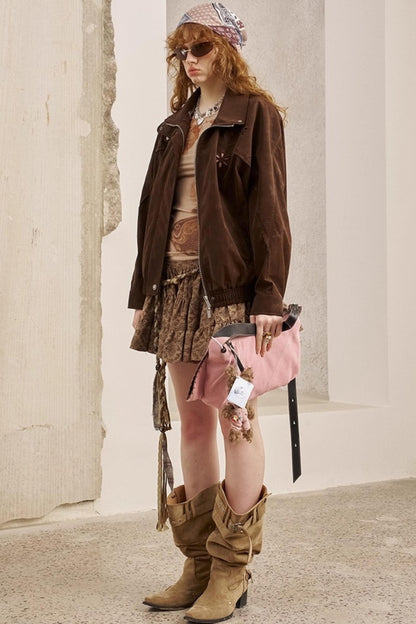 Stand-Up Leather Jacket