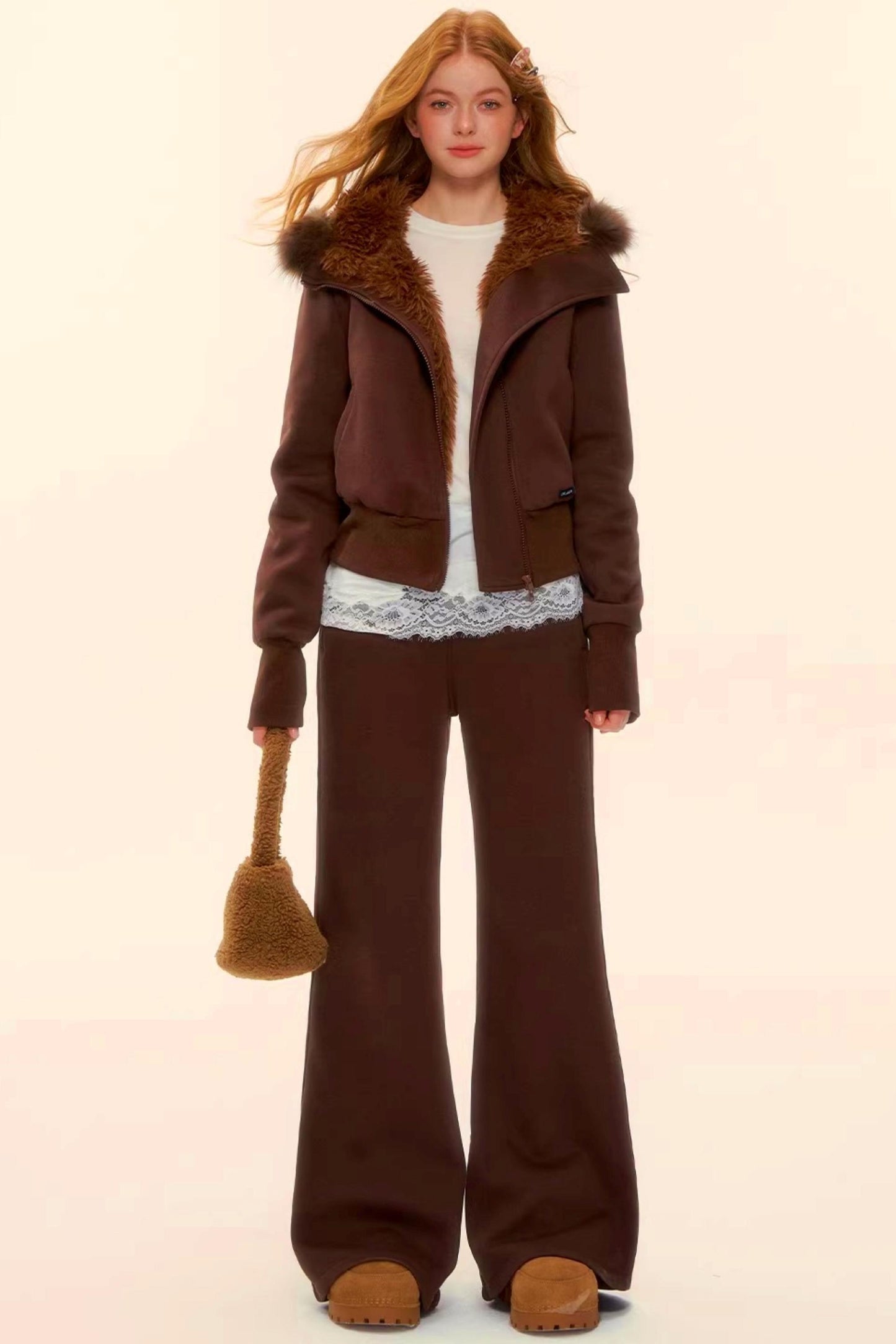 Retro Fleece Hooded Jacket Set-Up