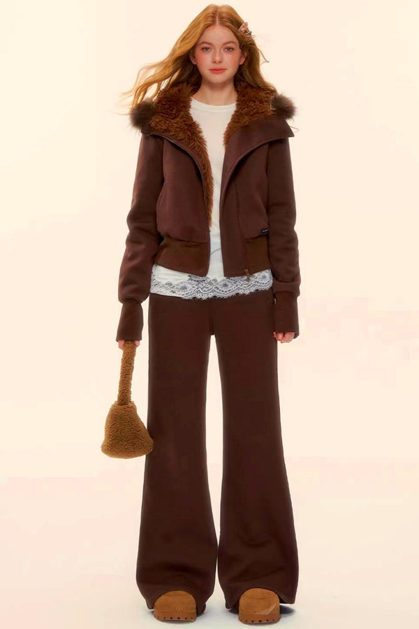 Retro Fleece Hooded Jacket Set-Up