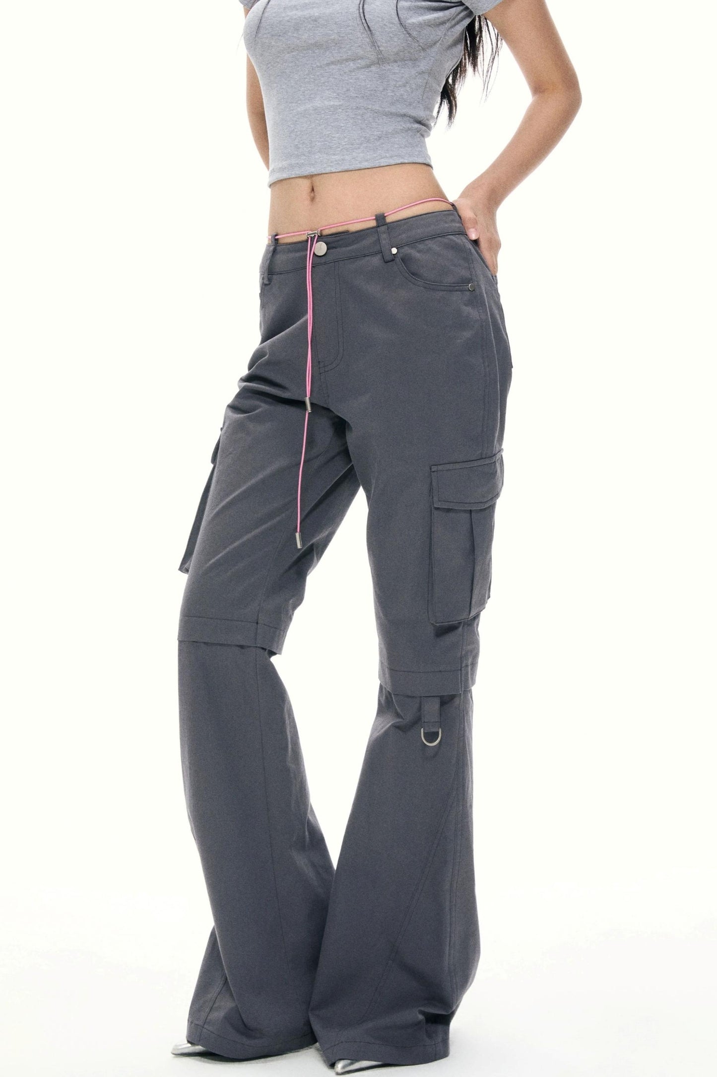 Retro Color-Block Flare Pants