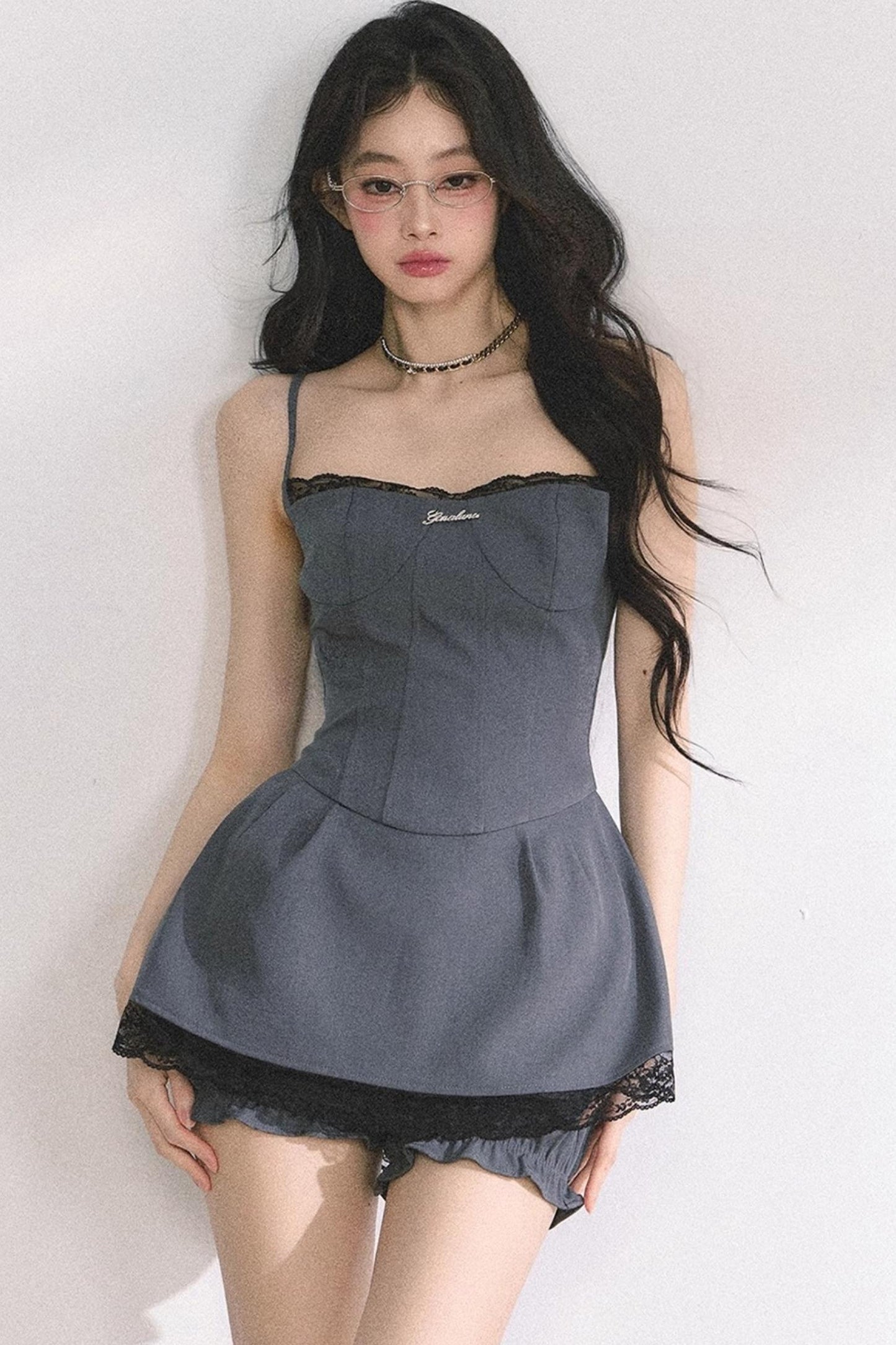 Summer Lace Halter Dress Set