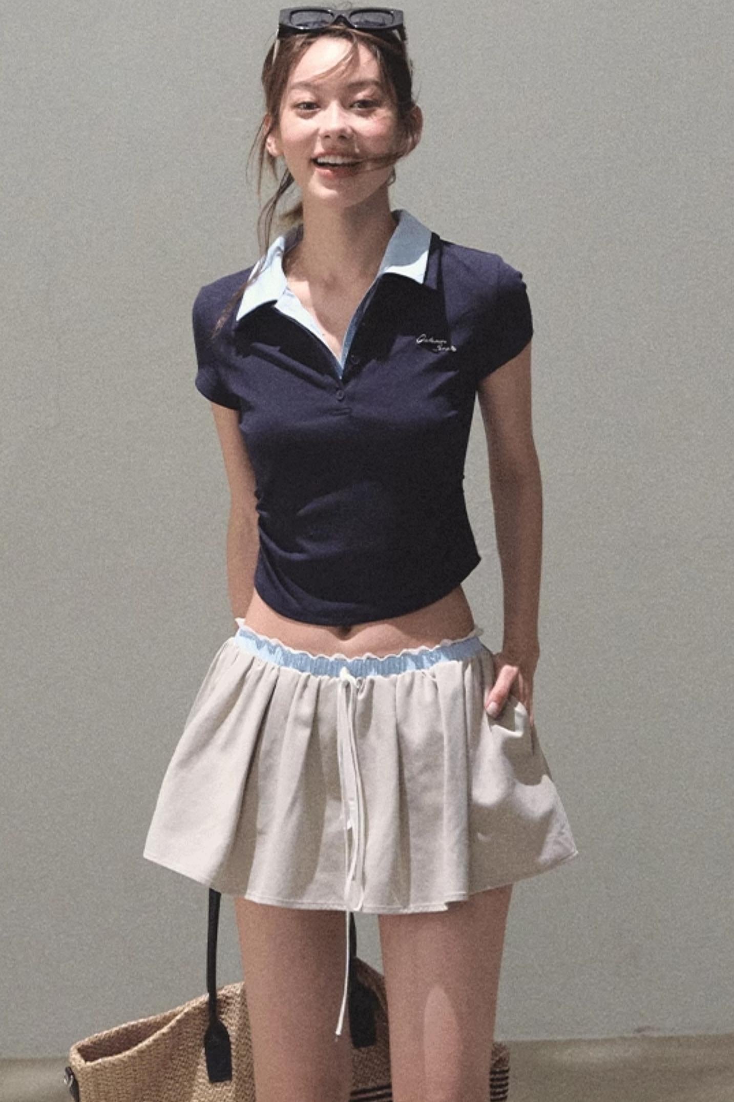 Vintage Lace Poncho Polo Skirt Set-Up