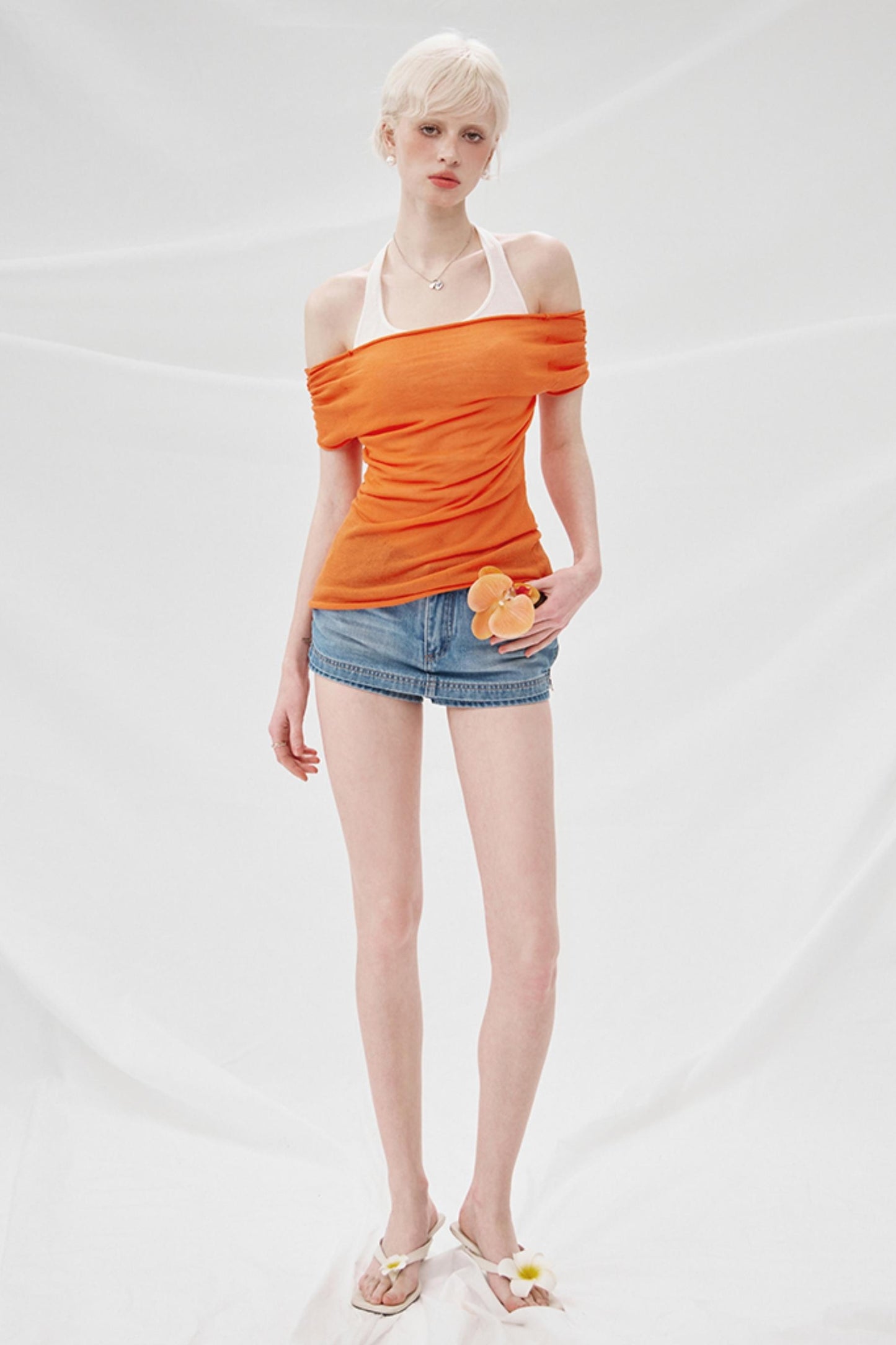 High-Waisted Denim A-Line Skirt