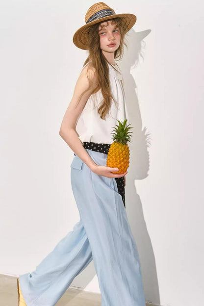 Pleated Organza Pants