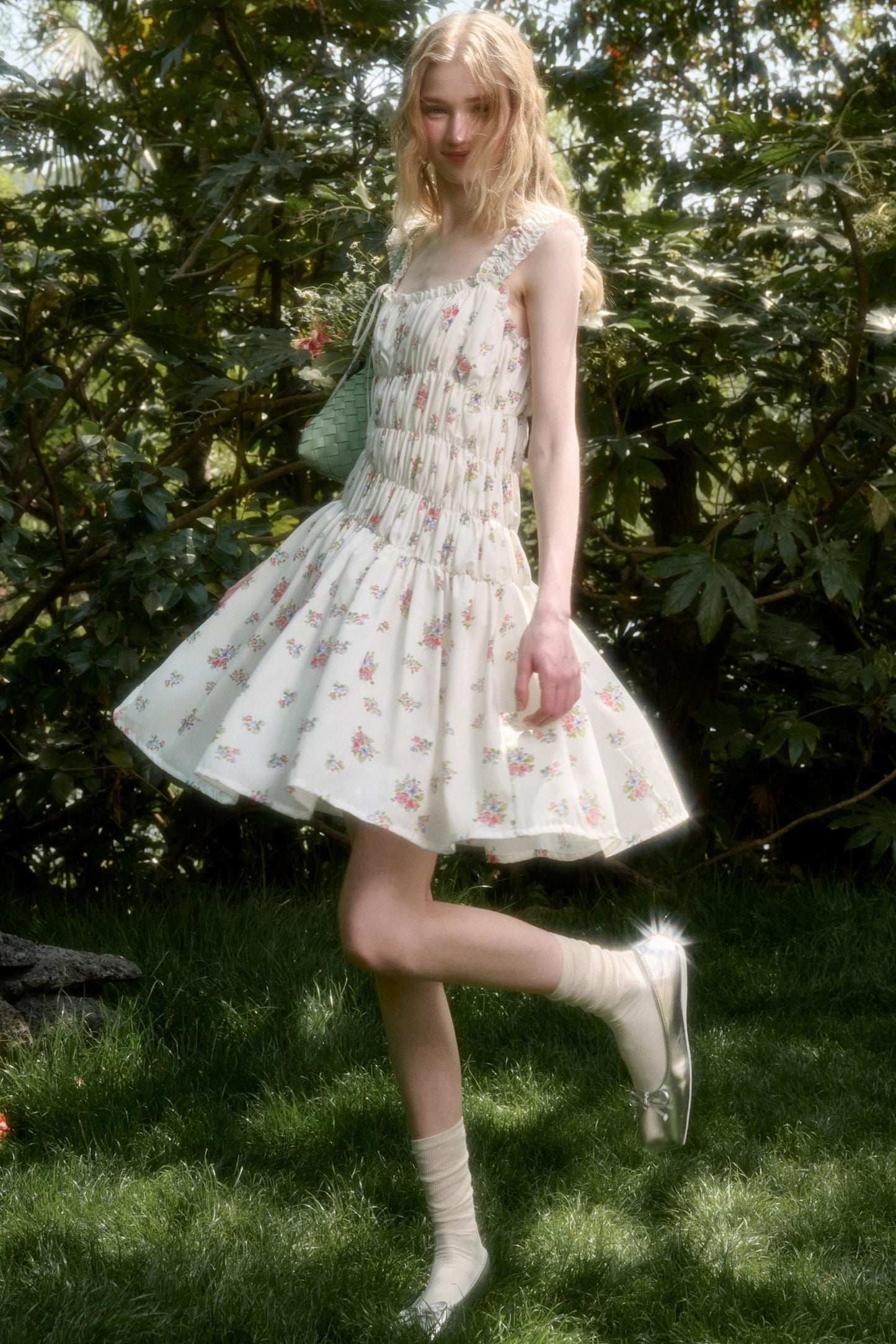 Vintage Floral Halter Dress