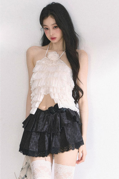Floral Lace Bustier Skirt