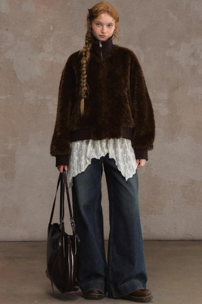 Thickened Lambswool Suede Jacket