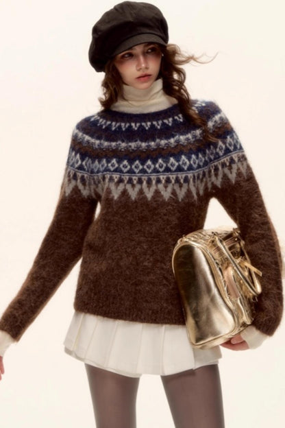 Wool Blend Fair Isle Sweater