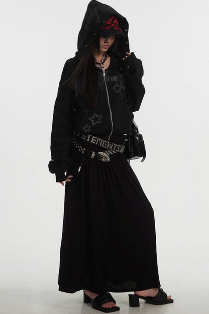 Lazy Zipper Hooded Jacket