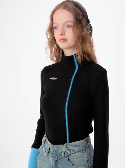 Slim turtleneck knitted top