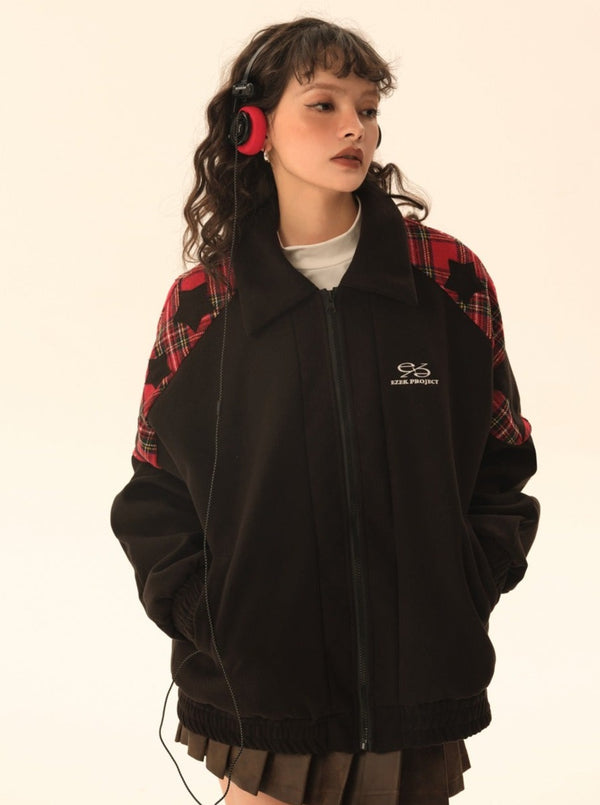 American vintage woolen paneled cotton jacket