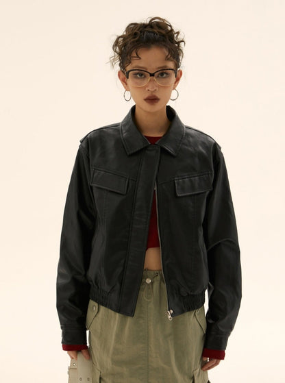 American vintage leather jacket