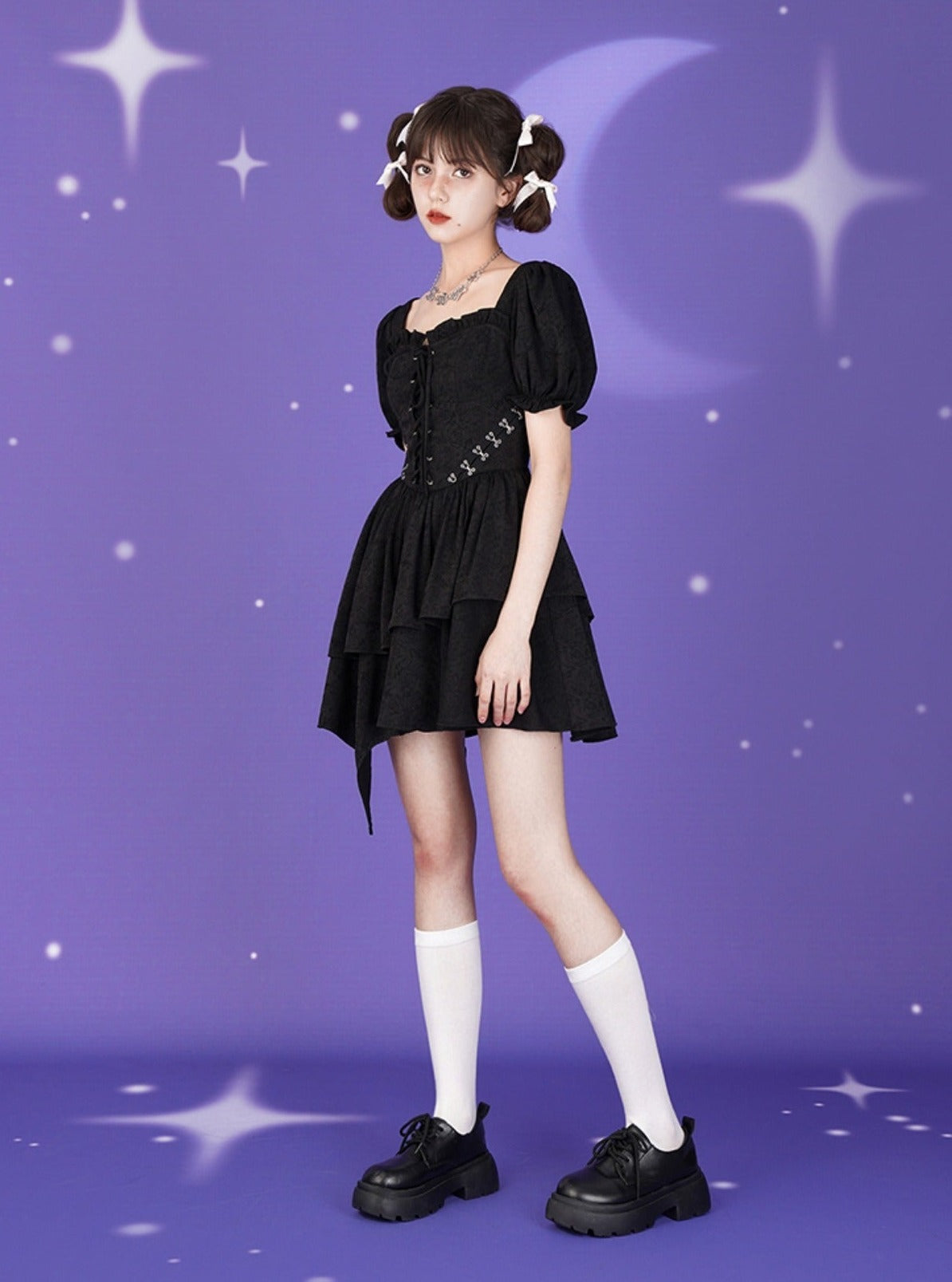 Waist short-sleeved lolita dress