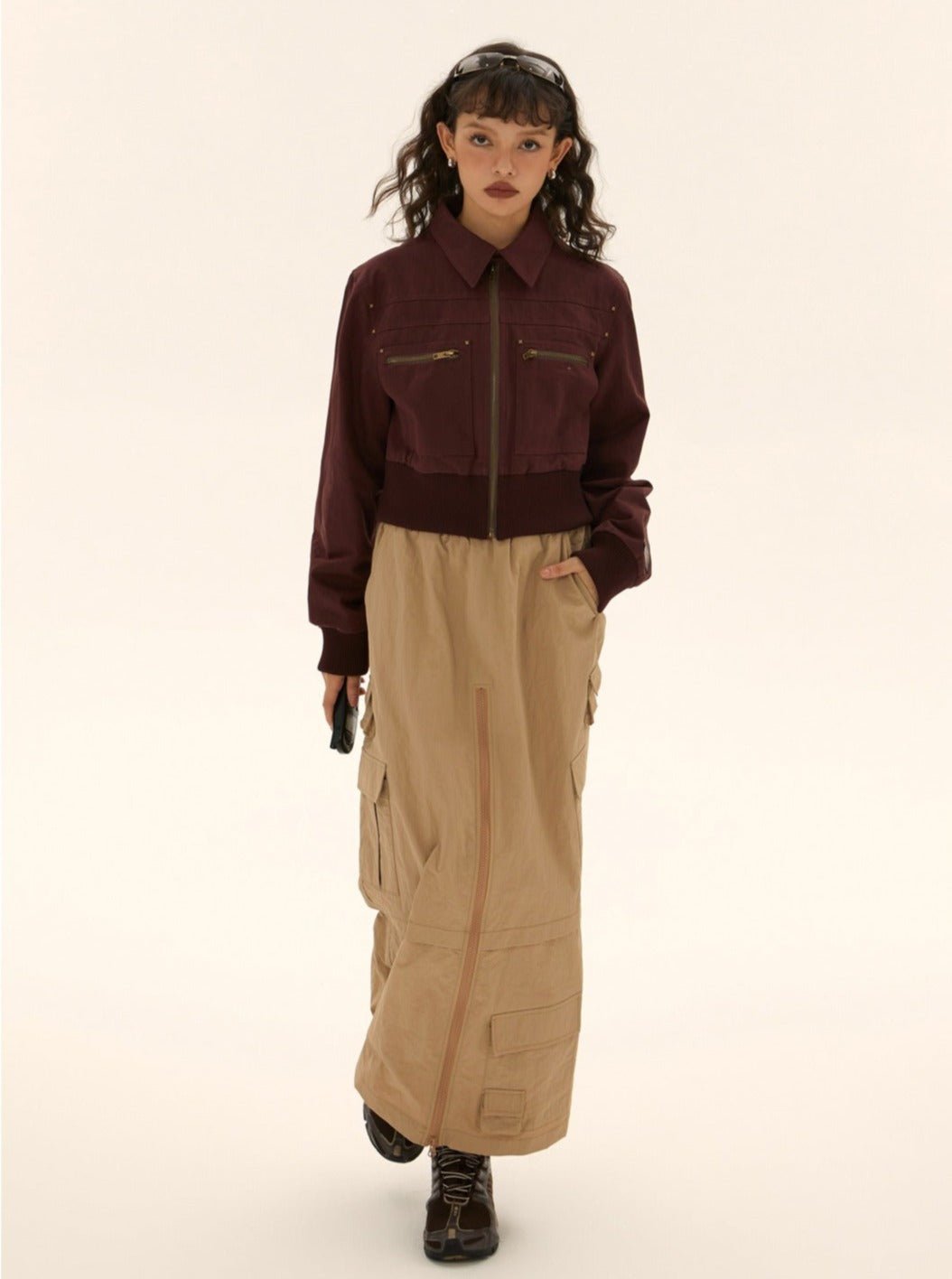 American retro cargo skirt