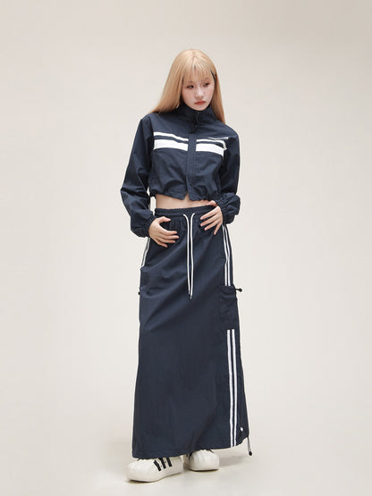 American retro striped casual sports set