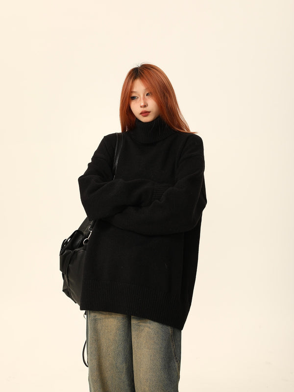 Turtleneck thickened knit sweater