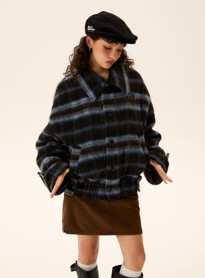 American retro thick woolen coat