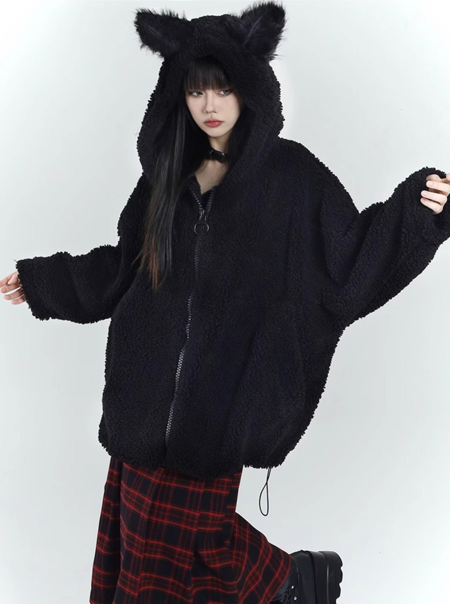 Black Cute Plush Jacket