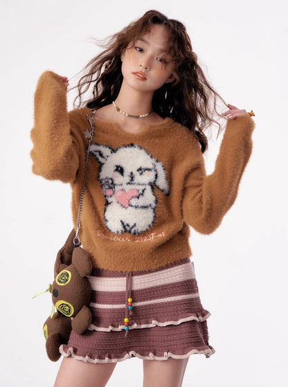 American rabbit warm pullover sweater