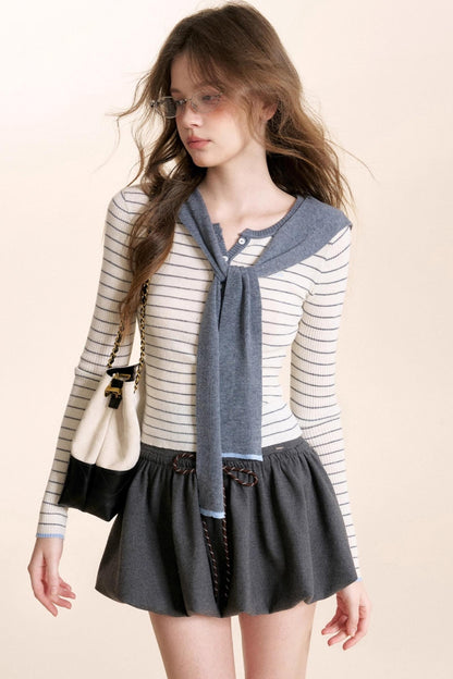 Navycore Wool Blend Knit Top