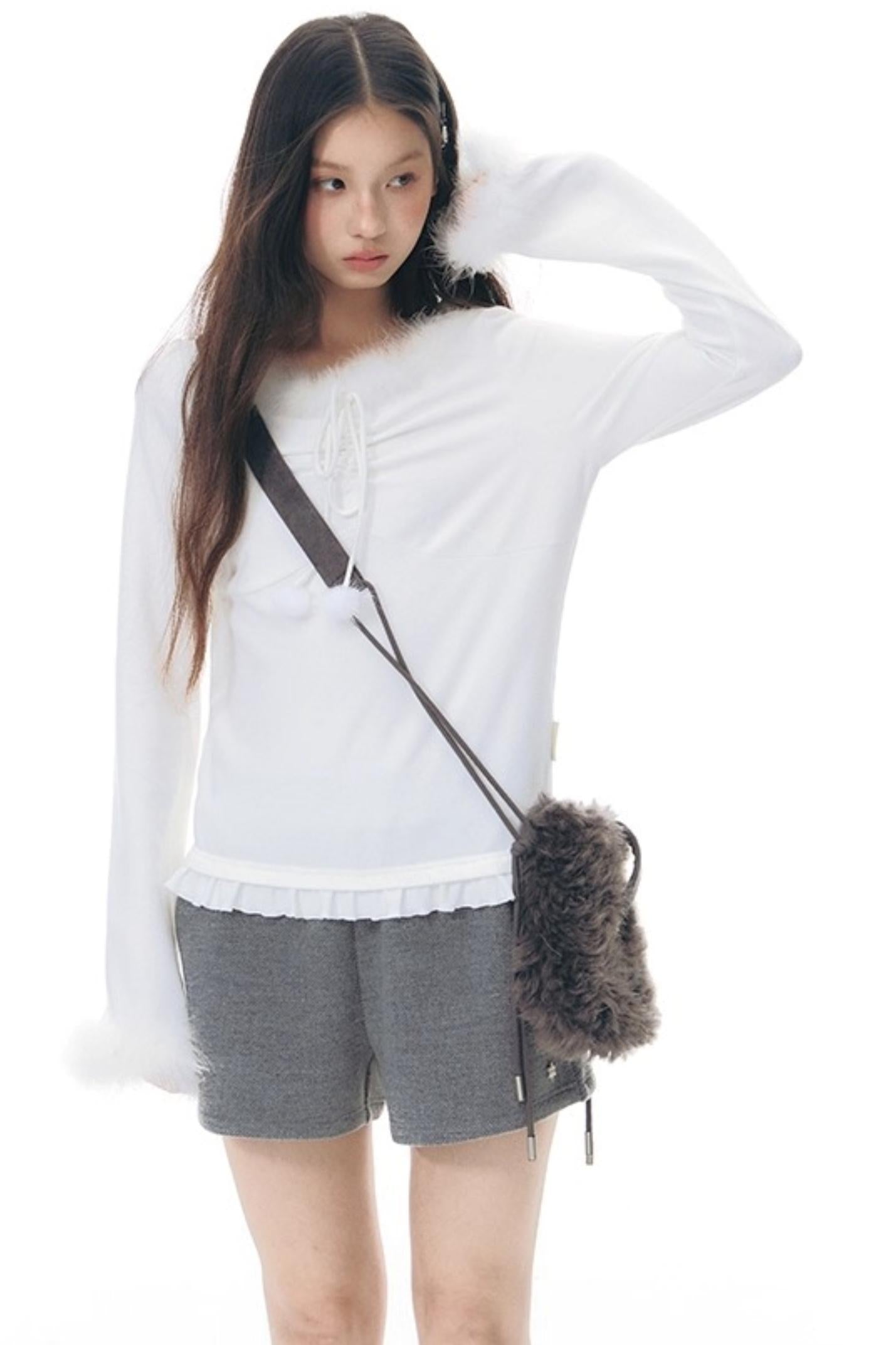Furry Patchwork Base Layer Top