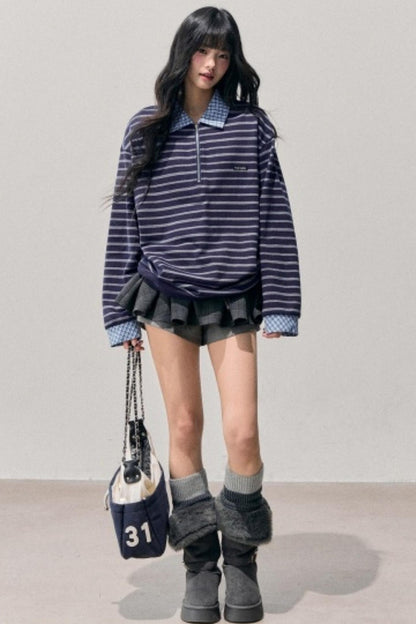 American Striped Polo Top