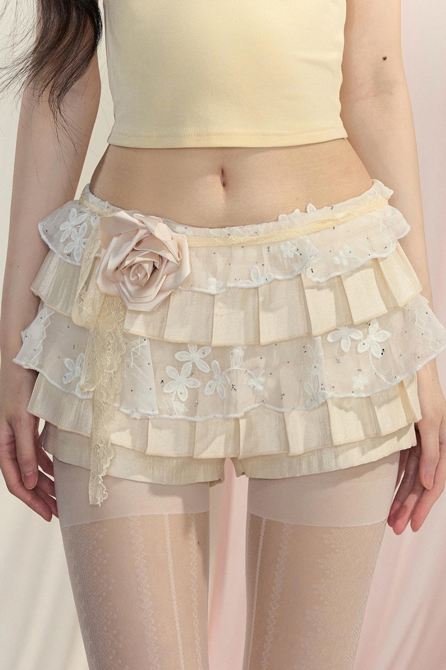 Floral Pleated Skirt