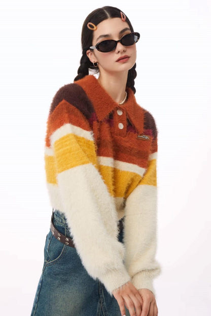 Lazy Retro Polo Neck Sweater