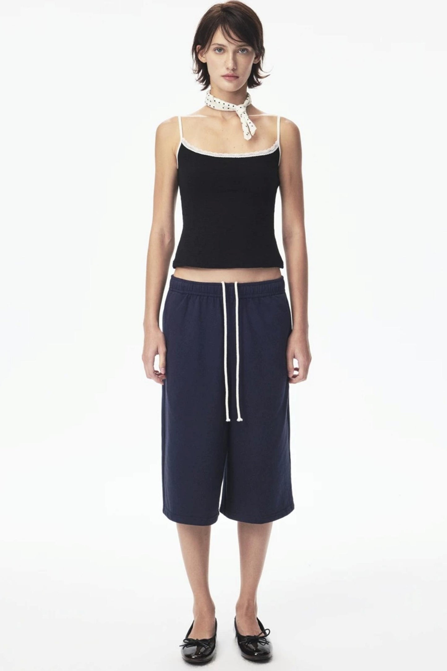 Canotta in pizzo con color-blocking