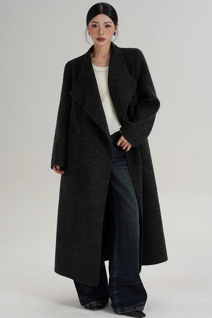 Charcoal Black Wool Coat