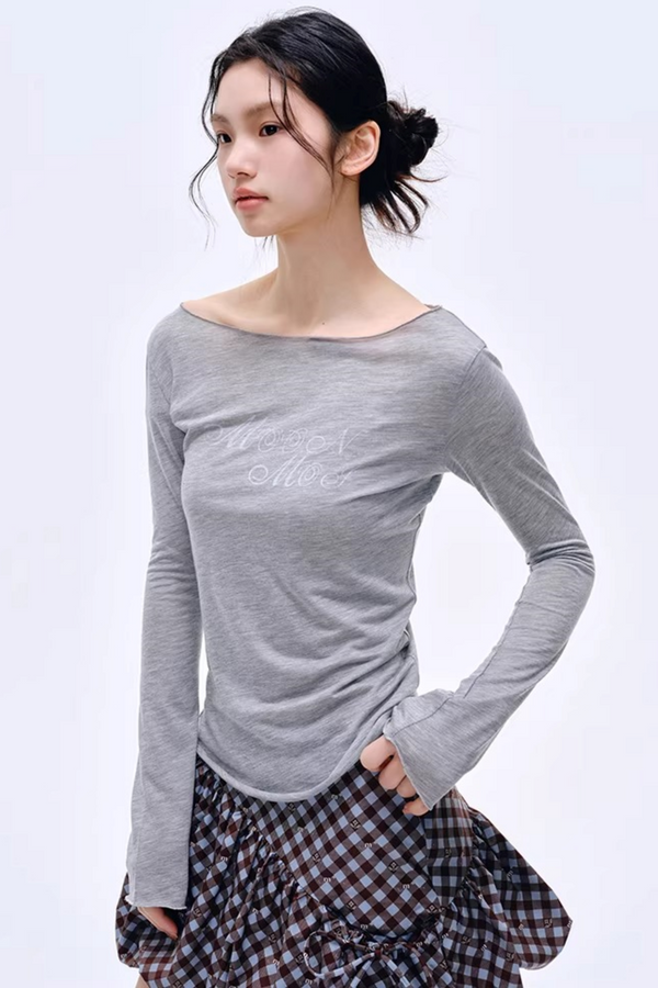 Distressed Letter Print Sweater