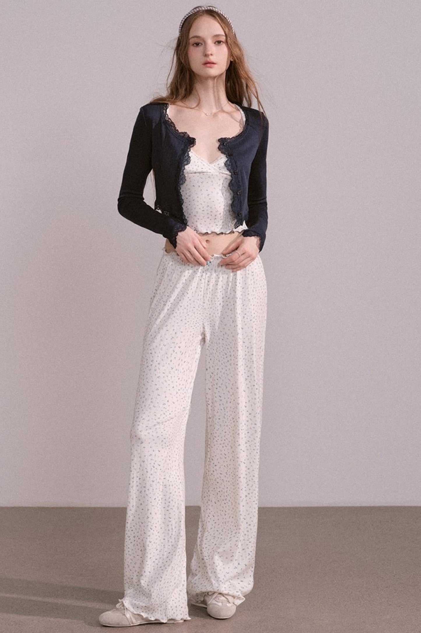 Autumn Floral Knitted Tops Set-Up