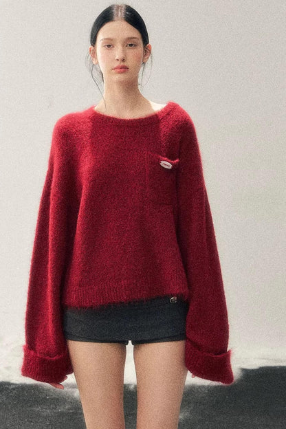 Winter Mohair Red Sweater
