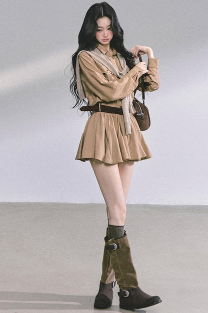 High Wisdom Cargo Dress & Shawl Set