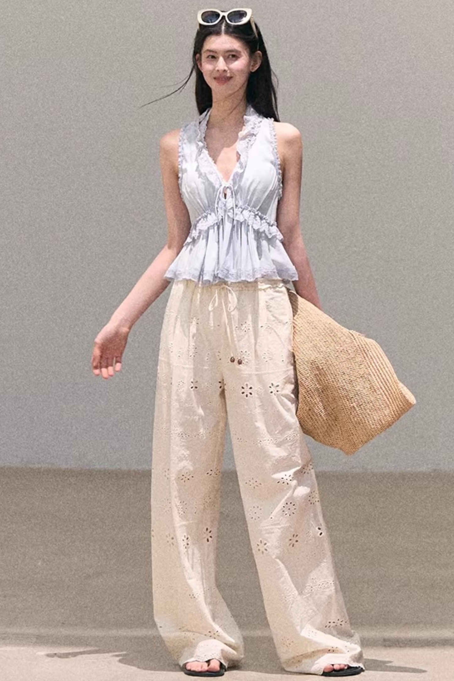 Embroidered Pure Cotton Pants