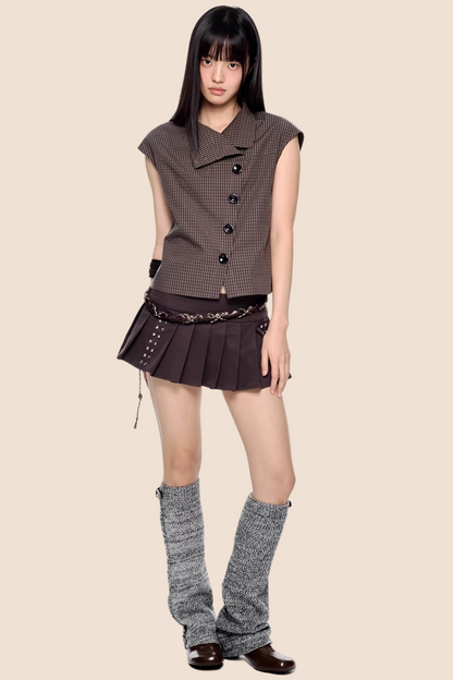 Retro kariertes Sommerbluse