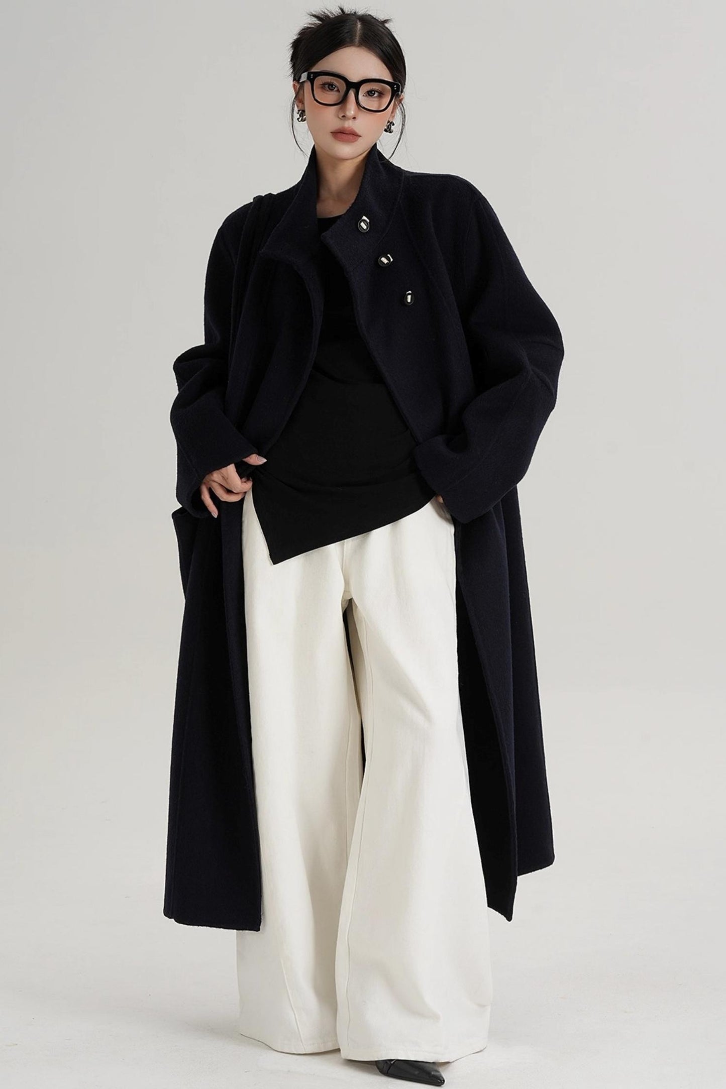 Temperament Stand-Up Woolen Coat
