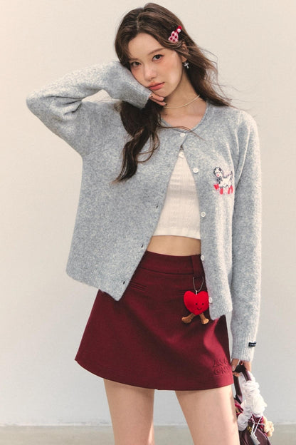 Soft Glutinous Dalmatian Jacquard Cardigan